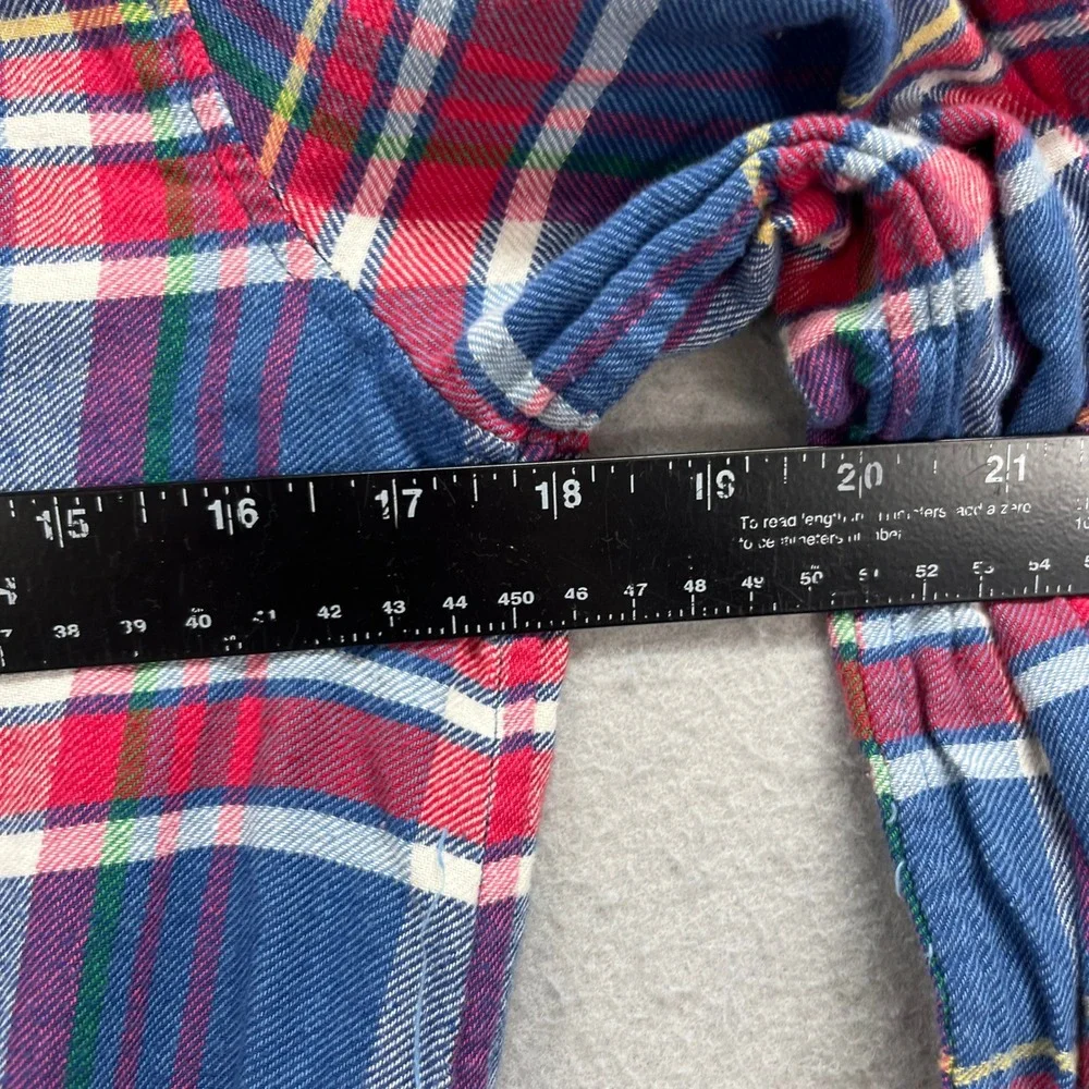 Polo Ralph Lauren Shirt Dress Girls 16 Blue Plaid Flannel Long Sleeve Preppy